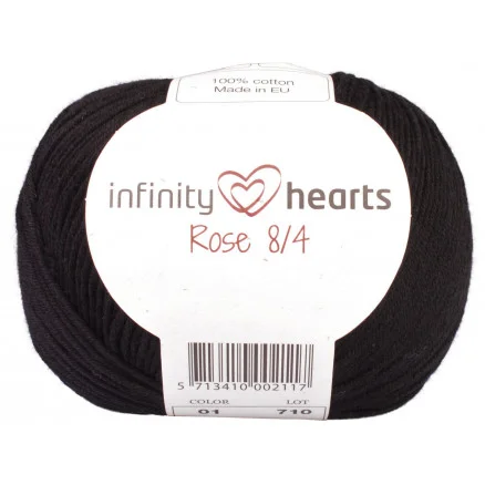 Lågt pris Infinity Hearts Rose 8/4 Garn Unicolor 01 Svart