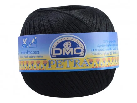 Beställ idag DMC Petra nr. 8 Virkgarn Unicolor 5310 Svart