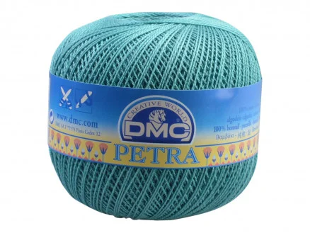 DMC Petra nr. 8 Virkgarn Unicolor 53845 Turkos Rabatter