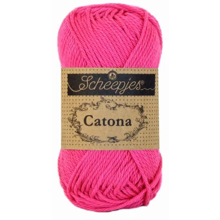 Scheepjes Catona Garn Unicolor 114 Shocking Pink risnedsättning