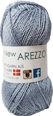 Nedsatt pris New Arezzo Hjertegarn – Bambusgarn – Hørgarn – Bomuldsgarn – Fv 4307 Grå Blå