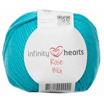 Trygg betalning Infinity Hearts Rose Big Garn 130 Ljus Turkos