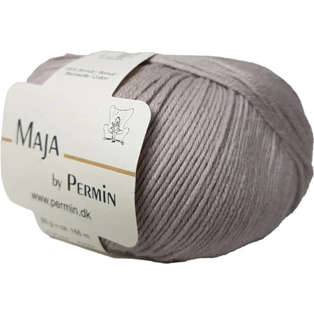 Snabb leverans Maja Permin – 100% Bomullsgarn Fv 880354 Ljus lavendel