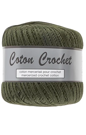 Merceriserat Bomullsgarn Coton Crochet Lammy Yarn Fv 072 Oliven Kampanj
