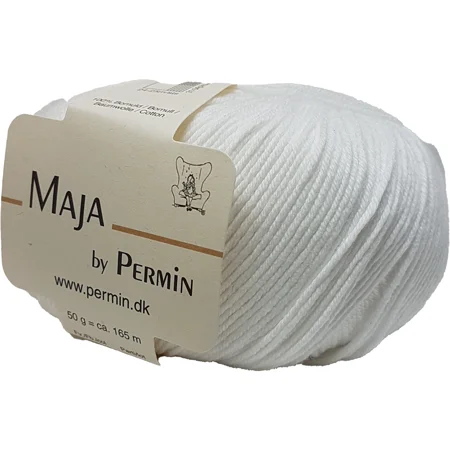 Maja Permin – 100% bomullsgarn Fv 880350 Vit Expressleverans