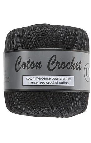 Merceriserat Bomullsgarn Coton Crochet Lammy Yarn Fv 001 Svart Sänkt pris