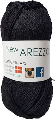New Arezzo Hjertegarn – Bambusgarn – Hørgarn – Bomuldsgarn – Fv 1990 Svart Begränsad tid