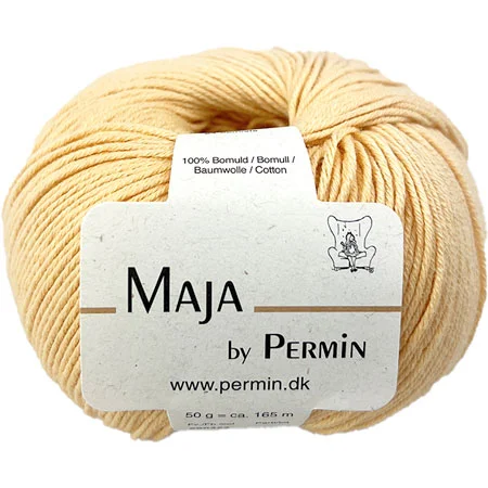 Maja Permin – 100% Bomullsgarn Fv 880352 Korn gul Kundfavorit