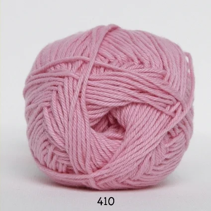 Lågt pris Cotton nr. 8 – Bomullsgarn – Virkgarn – fv 410 Baby Ljuseröd