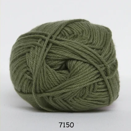 Bästa pris Cotton nr. 8- Bomullsgarn – Virkgarn – fv 7150 Armygrön