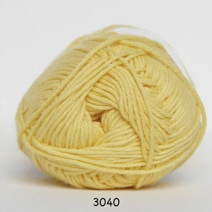 Cotton nr. 8 – Bomullsgarn – Virkgarn – fv 3040 Ljus Gul Populärt val