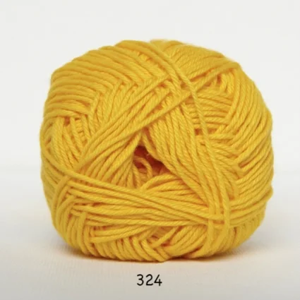Cotton nr. 8 – Bomullsgarn – Virkgarn – fv 324 Gul Reapris