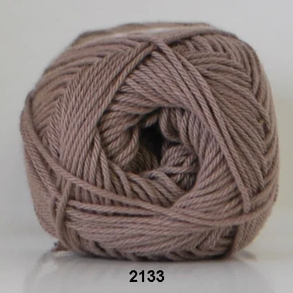 Cotton nr. 8- Bomullsgarn – Virkgarn – fv 2133 Ljus Brun Expressleverans