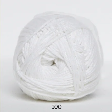 I lager Cotton nr. 8/4 – Bomullsgarn til virka – fv 100 Vit