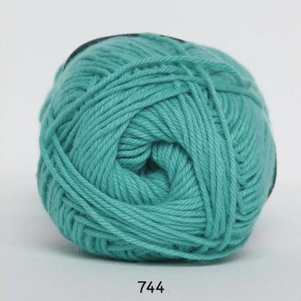 Extra rabatt Cotton nr. 8- Bomullsgarn – Virkgarn – fv 744 Turkos Grön
