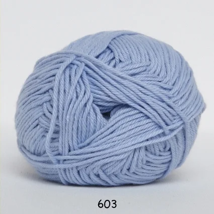 Cotton nr. 8 – Bomullsgarn – Virkgarn – fv 603 Ljus Blå Rabatt