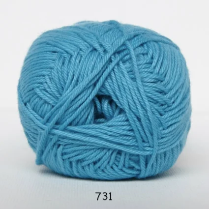 Premium Cotton nr. 8- Bomullsgarn – Virkgarn – fv 731 Turkos