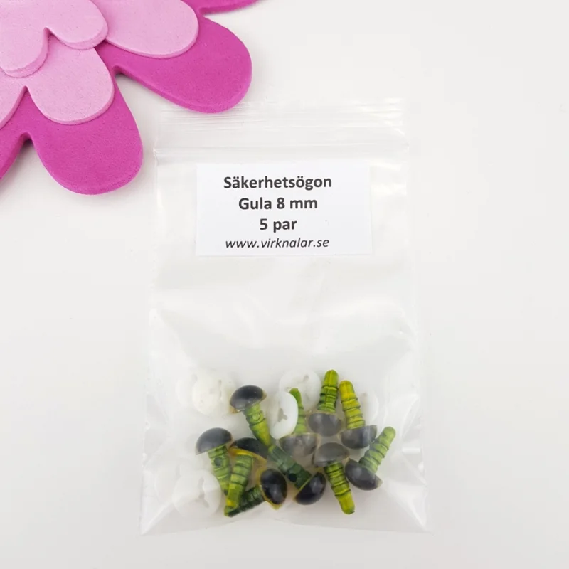 Säker betalning Säkerhetsögon FärgadeGula 8 mm5 par