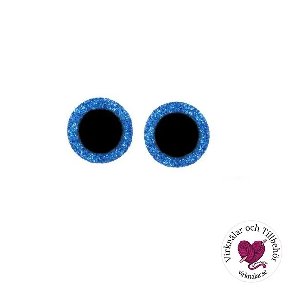 Säkerhetsögon Glitter Blåa 12 mm 5 par Populär