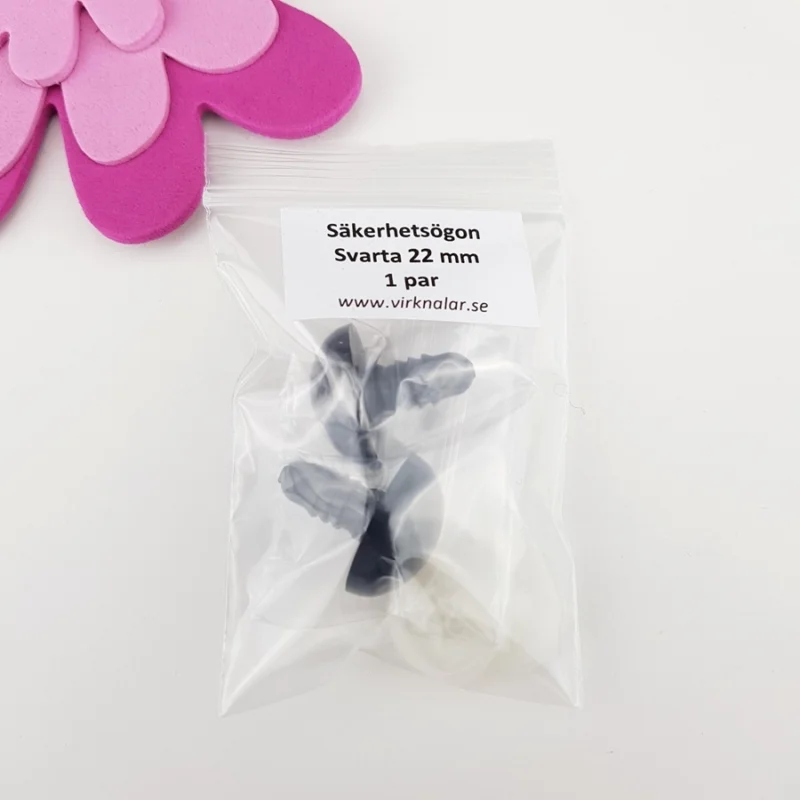 Säkerhetsögon Svarta 22 mm 1 par Bästa pris