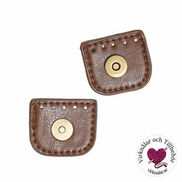 Premium Väskstängning Magnetlås Chokladbrun Brons 22372 Go Handmade