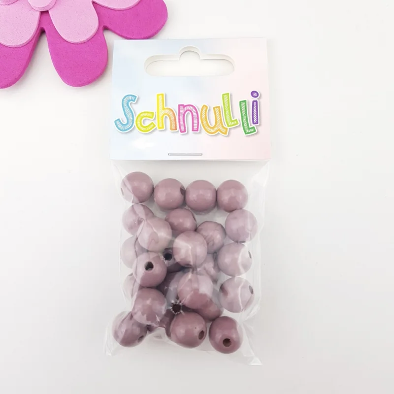 Träpärlor 12 mmSchnulli Malva Gammelrosa 437 Expressleverans