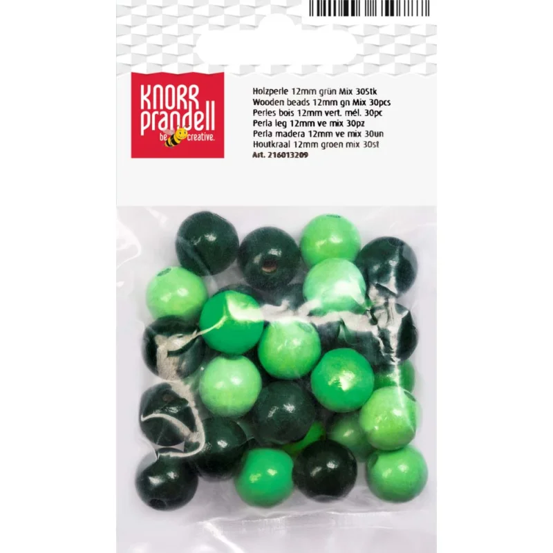 Säker betalning Träpärlor 12 mm Knorr Prandell Grönmix
