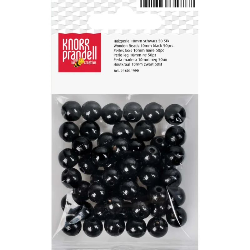 Träpärlor 10 mm Knorr Prandell Svarta Populär