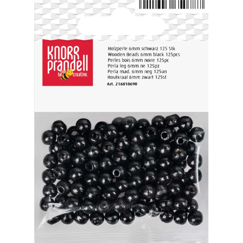 Träpärlor 6 mm Knorr Prandell Svarta Trygg betalning