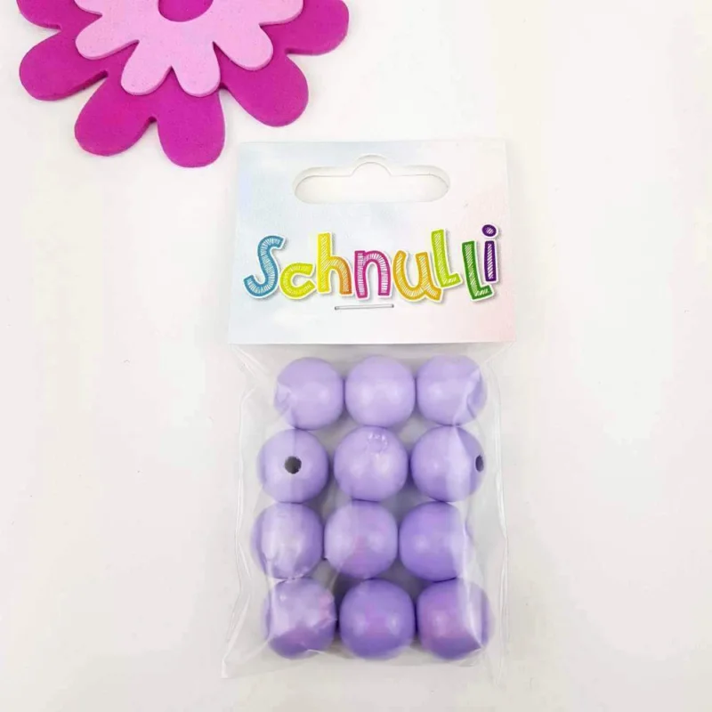 Träpärlor 15 mm Schnulli Ljuslila Premium