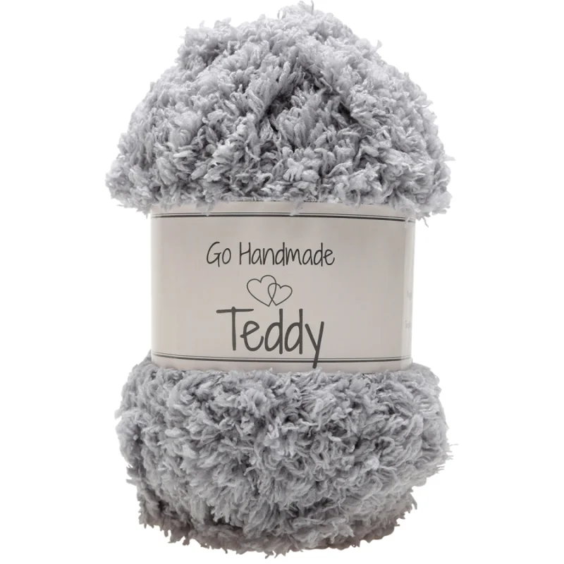 Snabb frakt Teddy garn 50 g Ljusgrå17347Go Handmade
