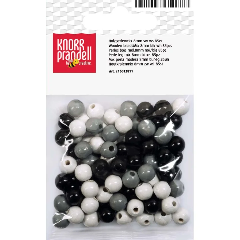 Snabb frakt Träpärlor 8 mm Knorr Prandell Gråmix