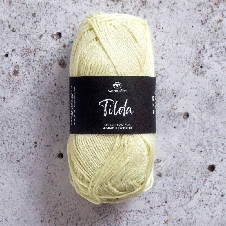 Nedsatt pris Tilda garn 50 g Svarta Fåret Ljusgrön Nr 87