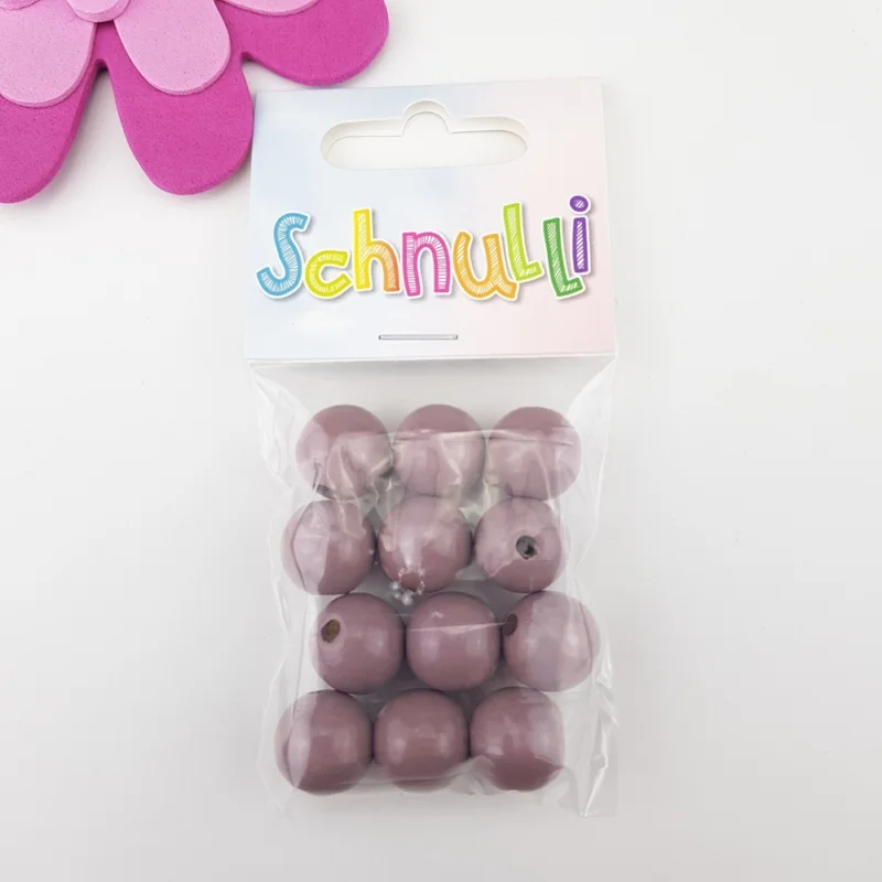 Köp online Träpärlor 15 mm Schnulli Malva Gammelrosa 457