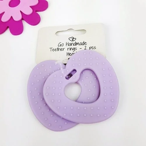 Sänkt pris Bitringar Hjärtan 2 st Ljuslila 22060 Go Handmade