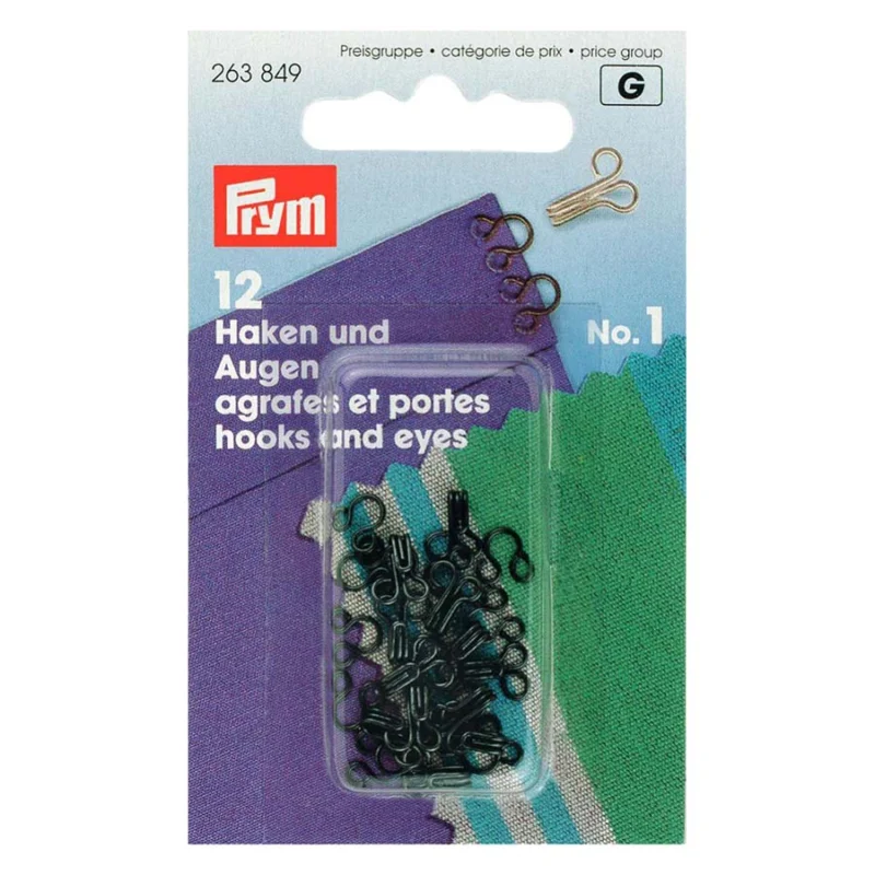 Endast idag Hyska Hake Små mini No1 Svart 12 st Prym 263 849