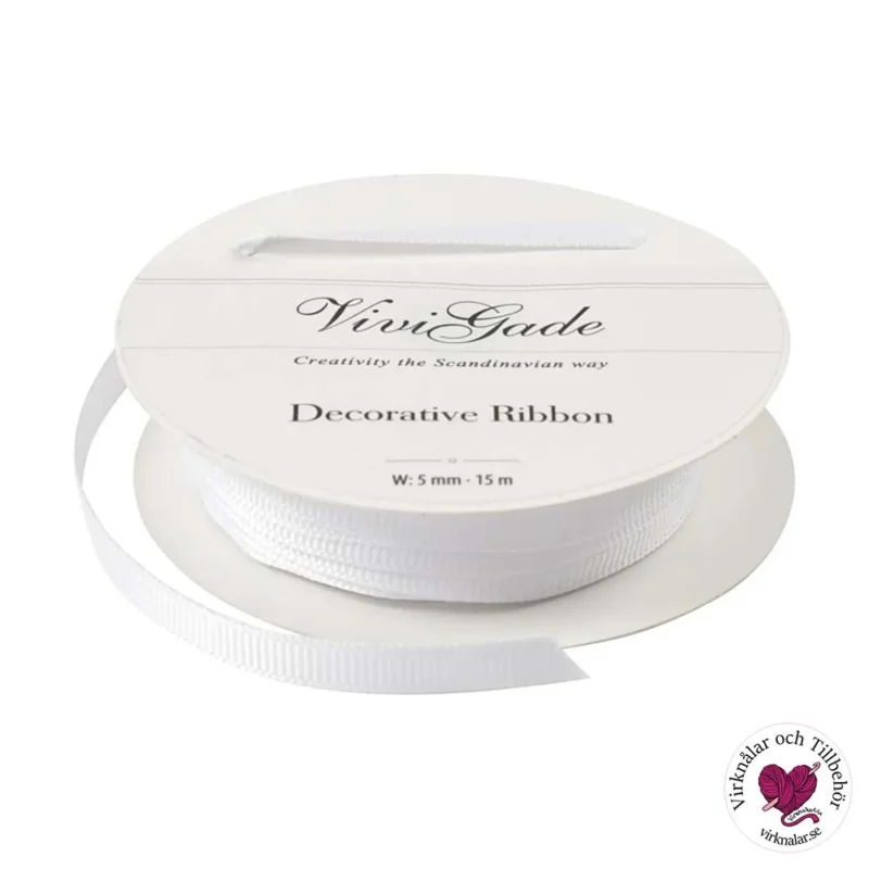 Erbjudande Band dekorband Vit 6 mm 15 m