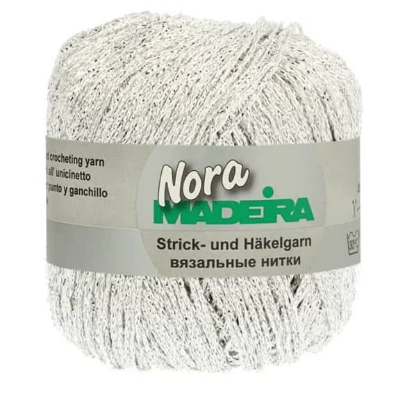 Nyhet Glittergarn Nora25 g Madeira Nr 342Silver