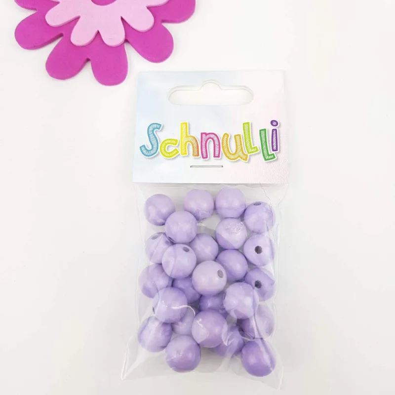 Träpärlor 12 mm Schnulli Ljuslila Trygg betalning