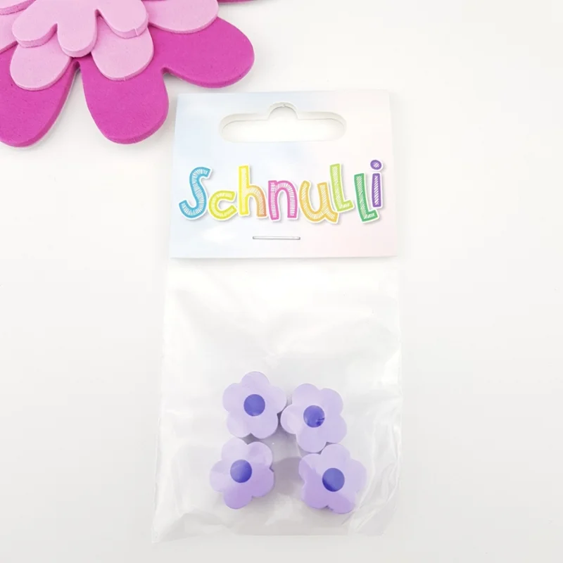 Begränsad tid Träpärlor Motivpärlor Blomma Schnulli Ljuslila 090