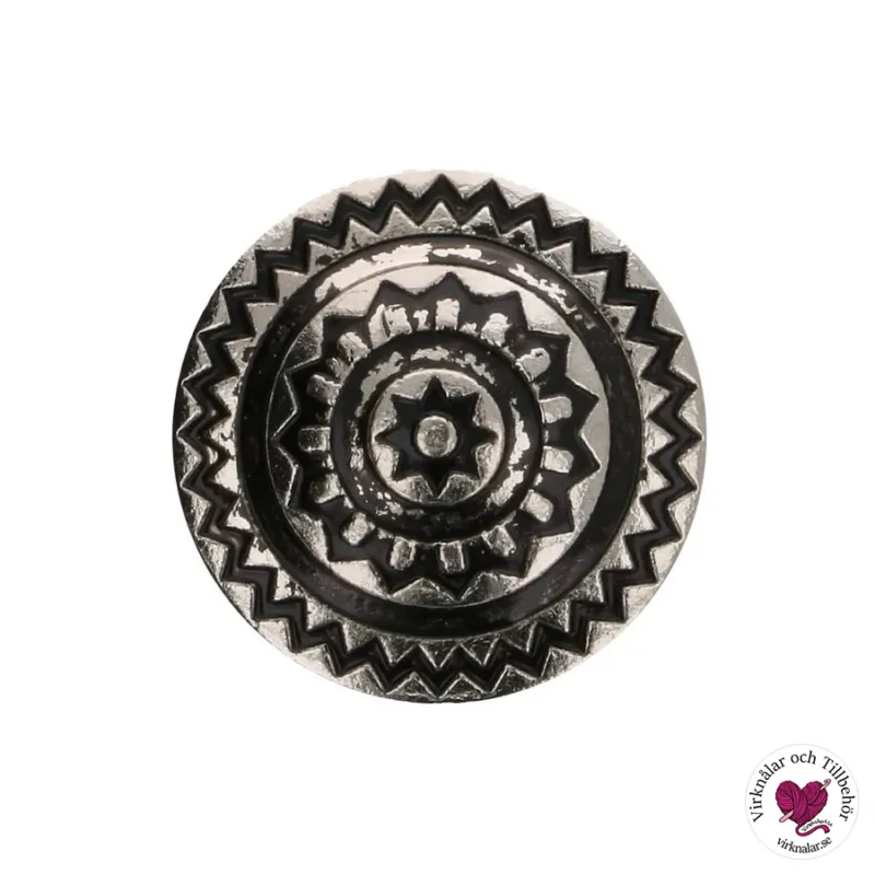 Fynd Metallknappar Antiksilver Islands knappar 22,5 mm 5 st 5616