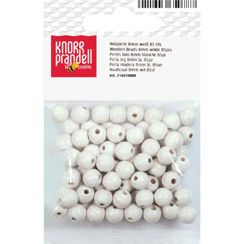 Billig Träpärlor 8 mm Knorr Prandell Vita