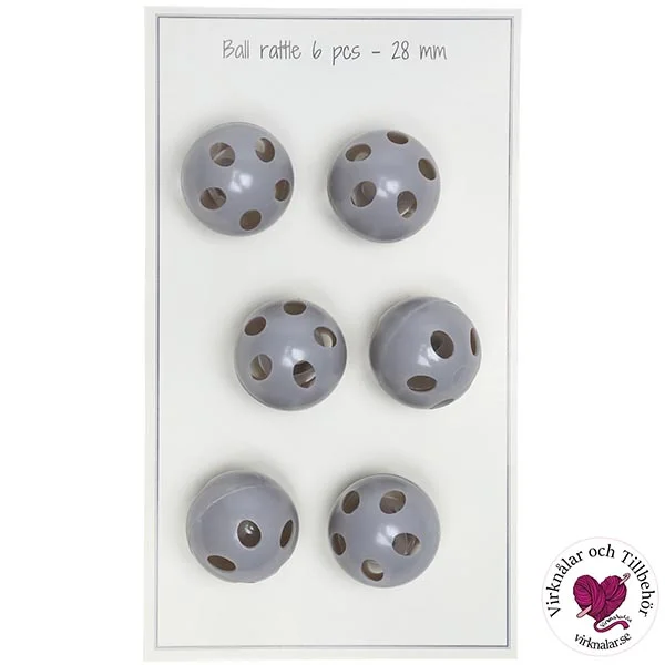 Populär Pinglor Grå Boll L 28 mm 6 st 22039 Go Handmade