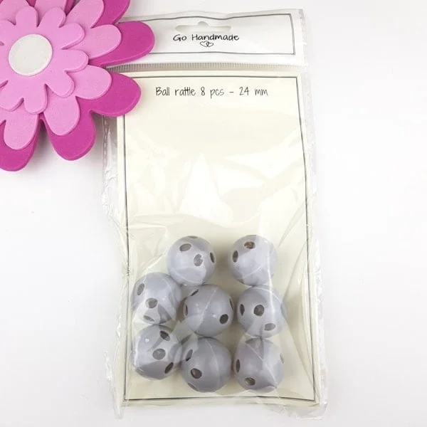 Kampanjpris Pinglor Grå Boll M 24 mm 8 st 22049 Go Handmade