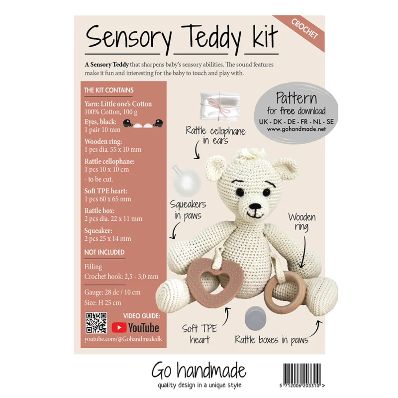 Materialkit Virka Sensory Teddy Off White 20331 Pappersmönster Endast idag