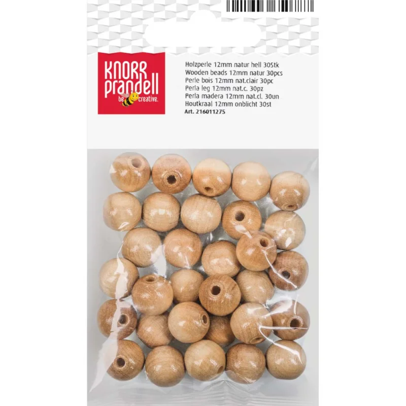 Träpärlor 12 mm Knorr Prandell Natur Lägg i varukorgen