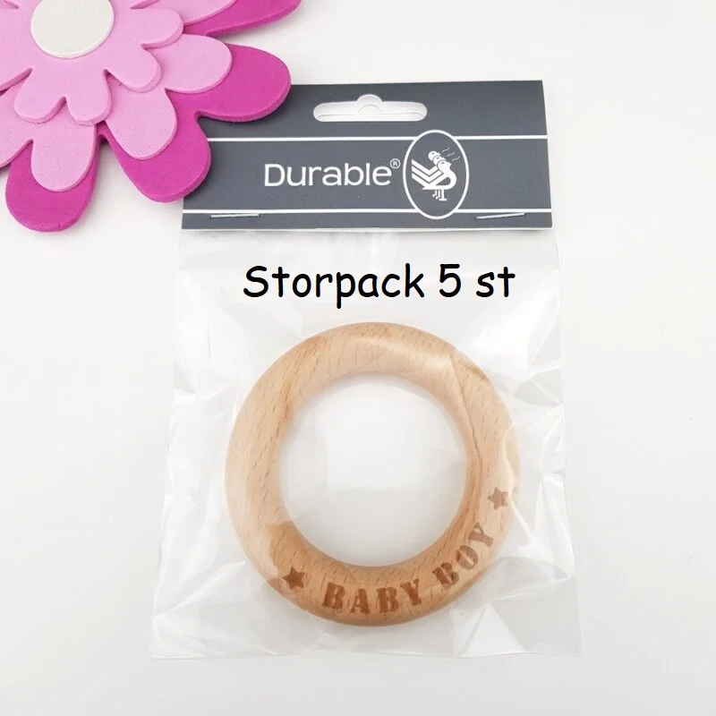 Träringar Baby Boy 7 cm DurableStorpack 5 st Snabb leverans
