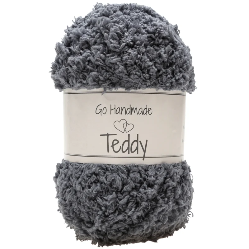 Rabatt Teddy garn 50 g Mörkgrå17317 Go Handmade