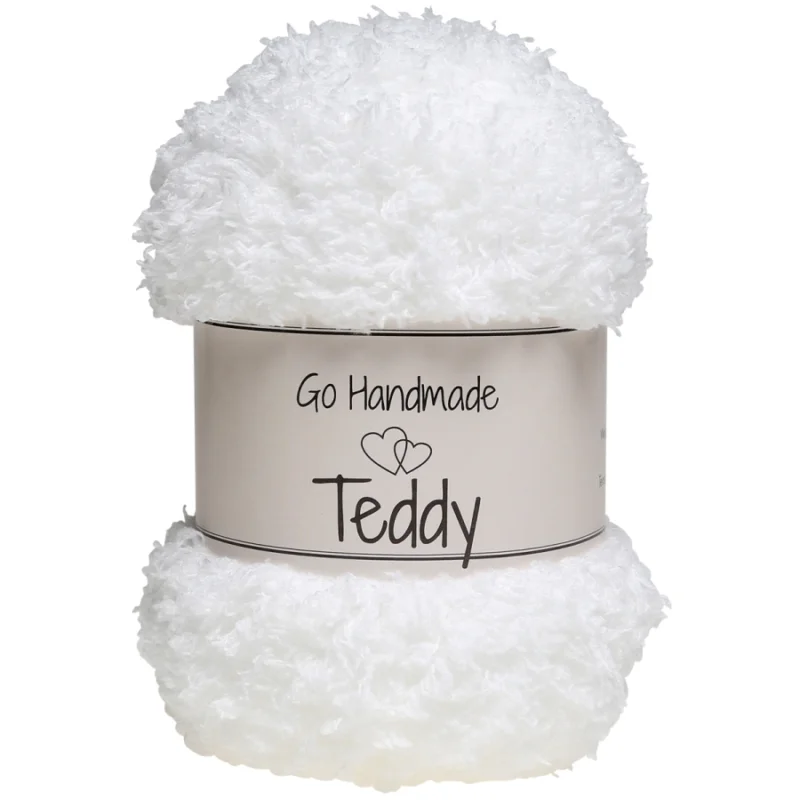 Teddy garn 50 g Vit 17379Go Handmade Sänkt pris