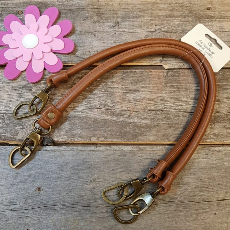 Handla nu Väskhandtag44 cm Chokladbrun Brons 22132 1 par